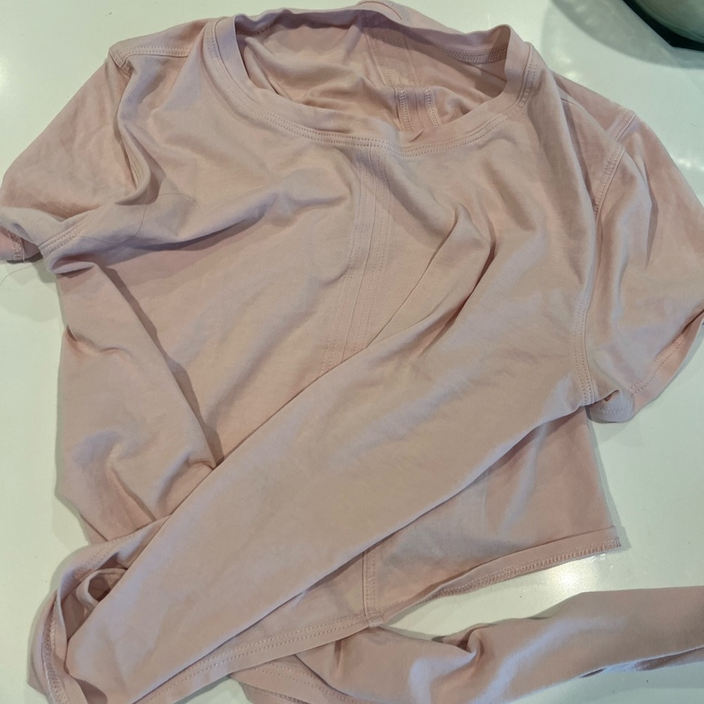 Lululemon Athletica Pink Tie Front Polo Tee